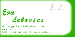 eva lebovics business card